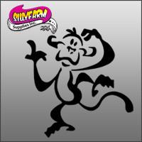 Funny Monkey Glitter Tattoo Stencil 10 Pack - Silly Farm Supplies