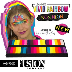 Fusion Body Art Leanne's Vivid Rainbow NON NEON Petal Palette - Silly Farm Supplies