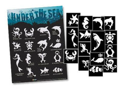 Glimmer Body Art Under the Sea Glitter Tattoo Stencil & Poster Set - Silly Farm Supplies