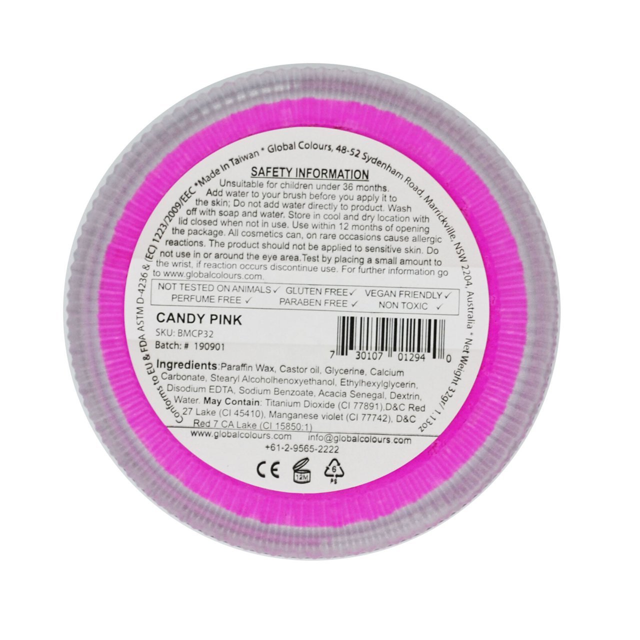 Global Colours Candy Pink Face Paint 32gm - Silly Farm Supplies
