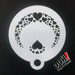 Heart Flips Face Paint Stencil by Ooh! Body Art (C02) - Silly Farm Supplies