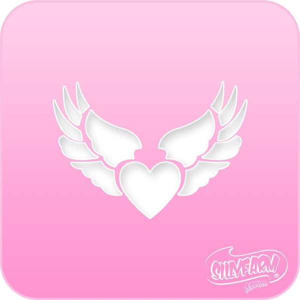 Heart Wings Pink Power Stencil