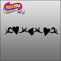 Hearts 4(heart arm band 1) Glitter Tattoo Stencil 10 Pack