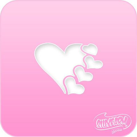Hearts Pink Power Stencil