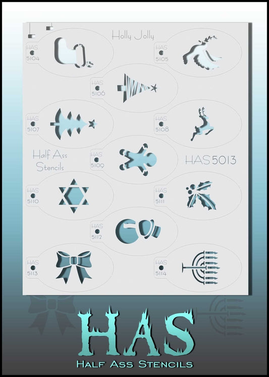 Holly Jolly Half Ass Stencils - Silly Farm Supplies