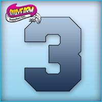 Jersey Number 3 Pink Power Stencil - Silly Farm Supplies