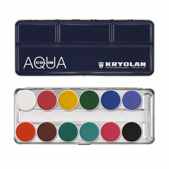 Kryolan 12-Color Aquacolor Palette (1107) - Silly Farm Supplies
