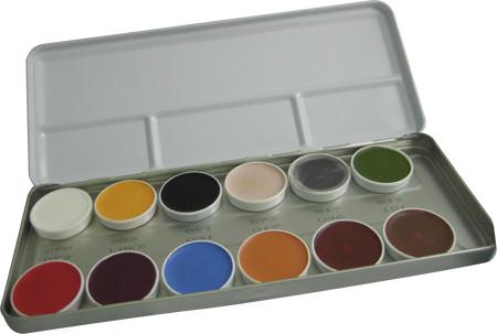 Kryolan 12-Color Supracolor Grease Palette 1004B