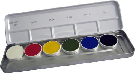 Kryolan 6-Color Supracolor Grease Palette 1007A