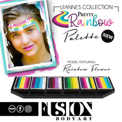 Leanne's Collection -RAINBOW FLOWER -Split Cake 30gm by Fusion Body Art - Silly Farm Supplies
