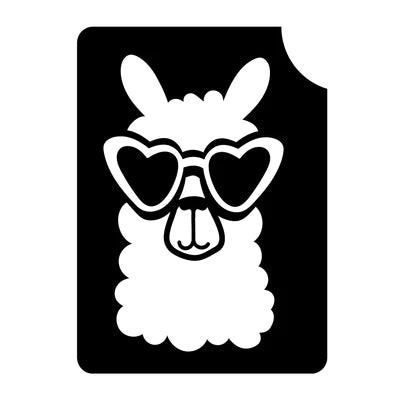 Llama Head Glitter Tattoo Stencil Lot of 5 - Silly Farm Supplies