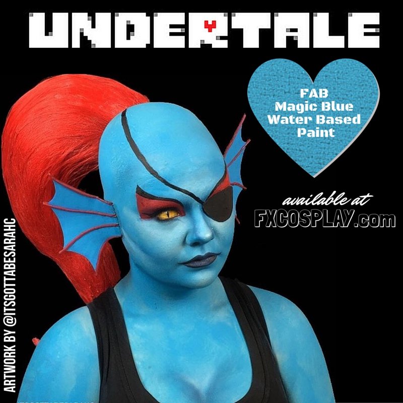 Face painted with vibrant, smudge-proof FAB paint, known for smooth, creamy coverage. Ideal for detailed face art