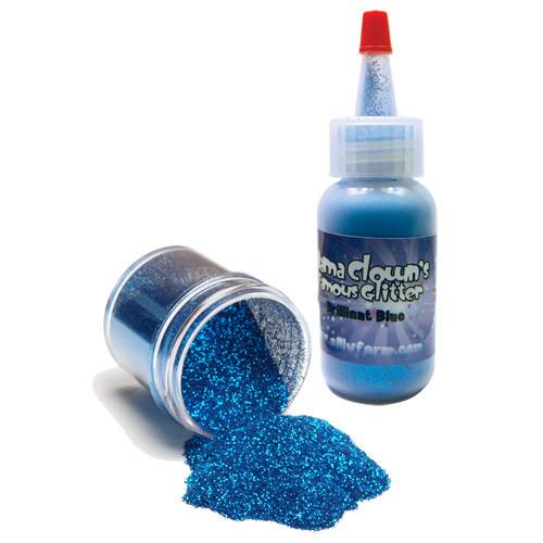 Mama Clown glitter adds sparkle to face and body art, available in a variety of colors. Comes in a 1oz poofer or jar, safe for lips and skin, and can be applied dry or mixed with gel. Choose transparent for a subtle shine or opaque metallic for bold coverage