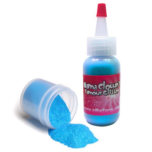 Mama Clown glitter adds sparkle to face and body art, available in a variety of colors. Comes in a 1oz poofer or jar, safe for lips and skin, and can be applied dry or mixed with gel. Choose transparent for a subtle shine or opaque metallic for bold coverage