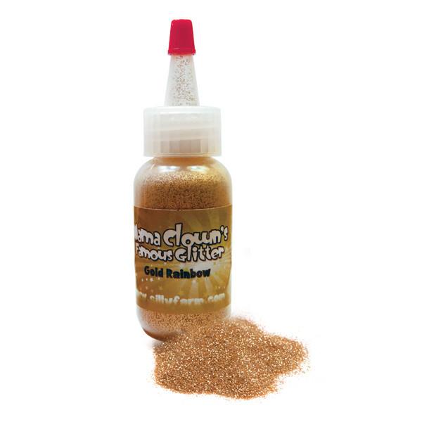 Mama Clown glitter adds sparkle to face and body art, available in a variety of colors. Comes in a 1oz poofer or jar, safe for lips and skin, and can be applied dry or mixed with gel. Choose transparent for a subtle shine or opaque metallic for bold coverage