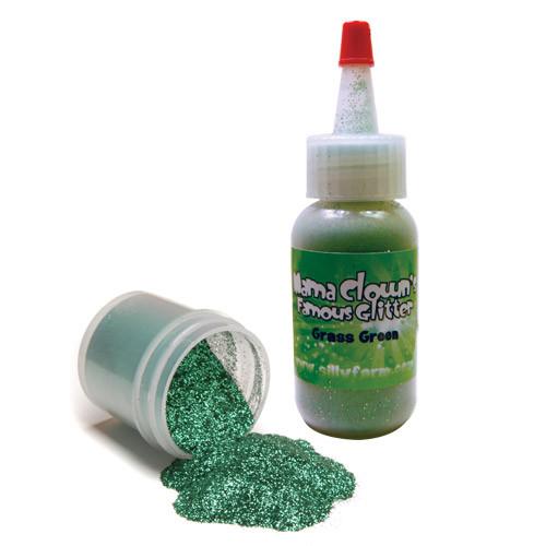 Mama Clown glitter adds sparkle to face and body art, available in a variety of colors. Comes in a 1oz poofer or jar, safe for lips and skin, and can be applied dry or mixed with gel. Choose transparent for a subtle shine or opaque metallic for bold coverage