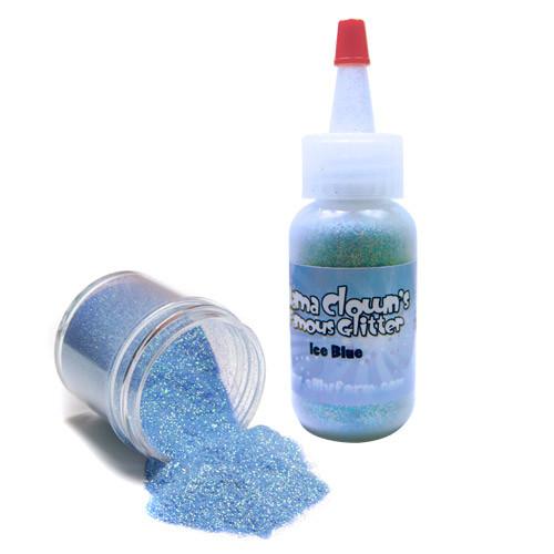 Mama Clown glitter adds sparkle to face and body art, available in a variety of colors. Comes in a 1oz poofer or jar, safe for lips and skin, and can be applied dry or mixed with gel. Choose transparent for a subtle shine or opaque metallic for bold coverage