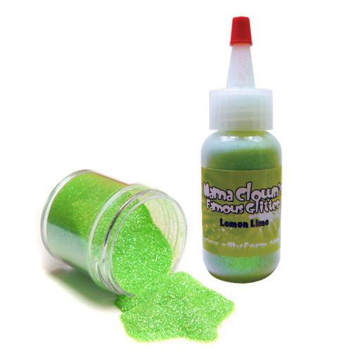 Mama Clown glitter adds sparkle to face and body art, available in a variety of colors. Comes in a 1oz poofer or jar, safe for lips and skin, and can be applied dry or mixed with gel. Choose transparent for a subtle shine or opaque metallic for bold coverage