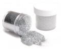 Mama Clown glitter adds sparkle to face and body art, available in a variety of colors. Comes in a 1oz poofer or jar, safe for lips and skin, and can be applied dry or mixed with gel. Choose transparent for a subtle shine or opaque metallic for bold coverage