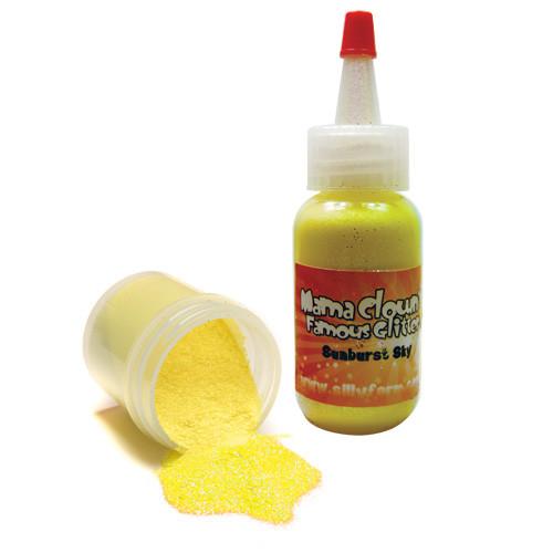 Mama Clown glitter adds sparkle to face and body art, available in a variety of colors. Comes in a 1oz poofer or jar, safe for lips and skin, and can be applied dry or mixed with gel. Choose transparent for a subtle shine or opaque metallic for bold coverage