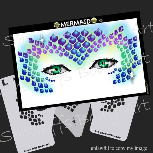 Mermaid Stencil Eyes Stencil - Silly Farm Supplies