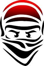 Ninja Large Trendy Tribal stencil featuring a masked ninja face design for face painting, martial arts themes, birthday parties, and body art.