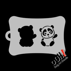 Panda Airbrush & Face Paint Stencil by Ooh! Body Art (T08) - Silly Farm Supplies