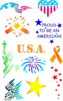 Patriotic 11pc Trendy Tribal Stencil Set - Silly Farm Supplies
