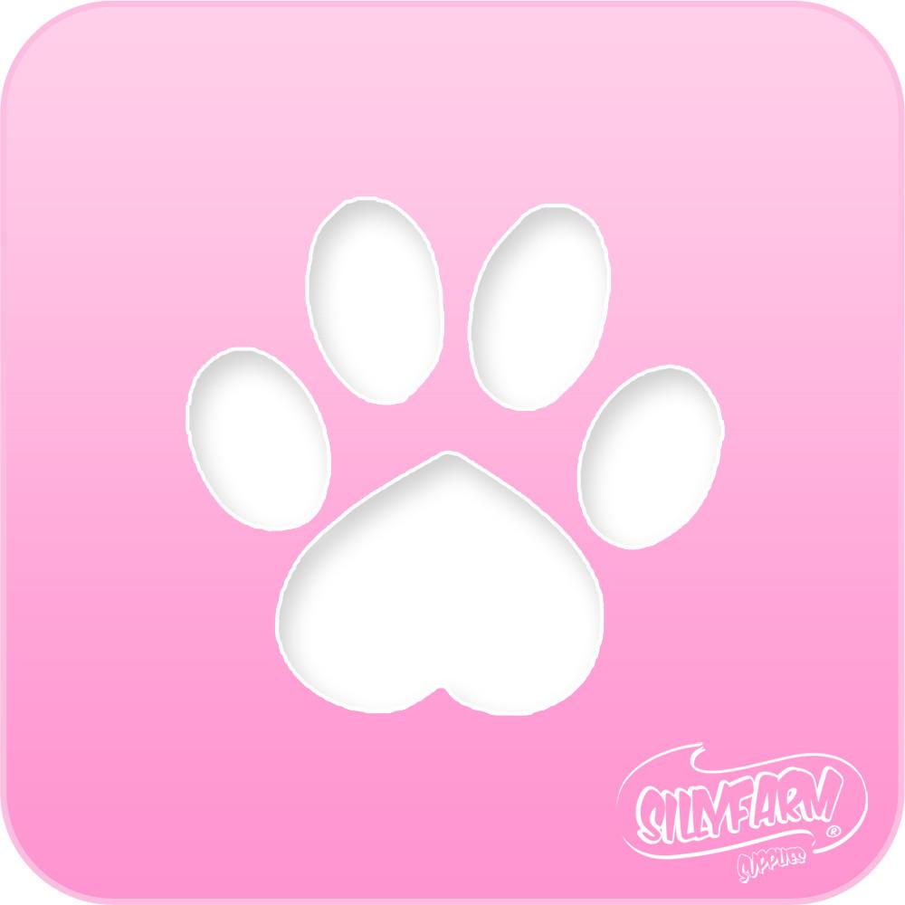 Paw Print Pink Power Stencil - Silly Farm Supplies