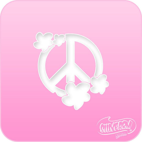 Peace Flowers Pink Power Stencil