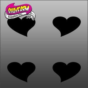 Petite Heart Glitter Tattoo Stencil 10 Pack - Silly Farm Supplies