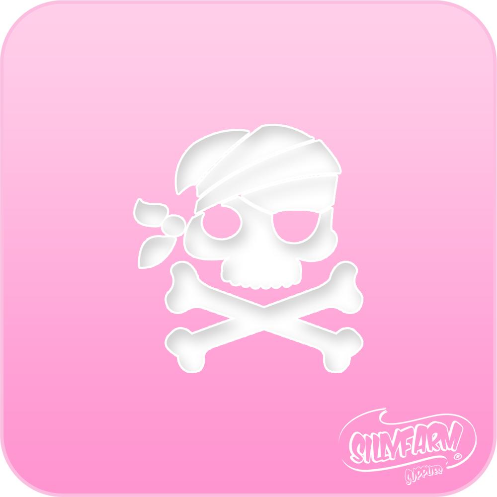 Pirate Skull n' Bones Pink Power Stencil - Silly Farm Supplies