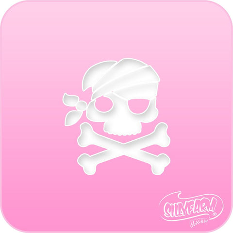 Pirate Skull n' Bones Pink Power Stencil