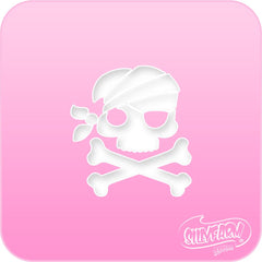 Pirate Skull n' Bones Pink Power Stencil - Silly Farm Supplies