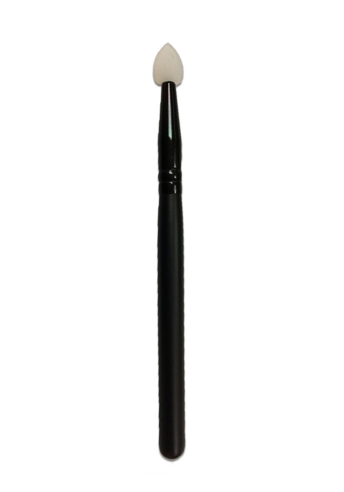 Black-handled glitter gel application wand with a soft white silicone tip designed for smooth, precise application of glitter gels, cosmetic glitters, and body art products.