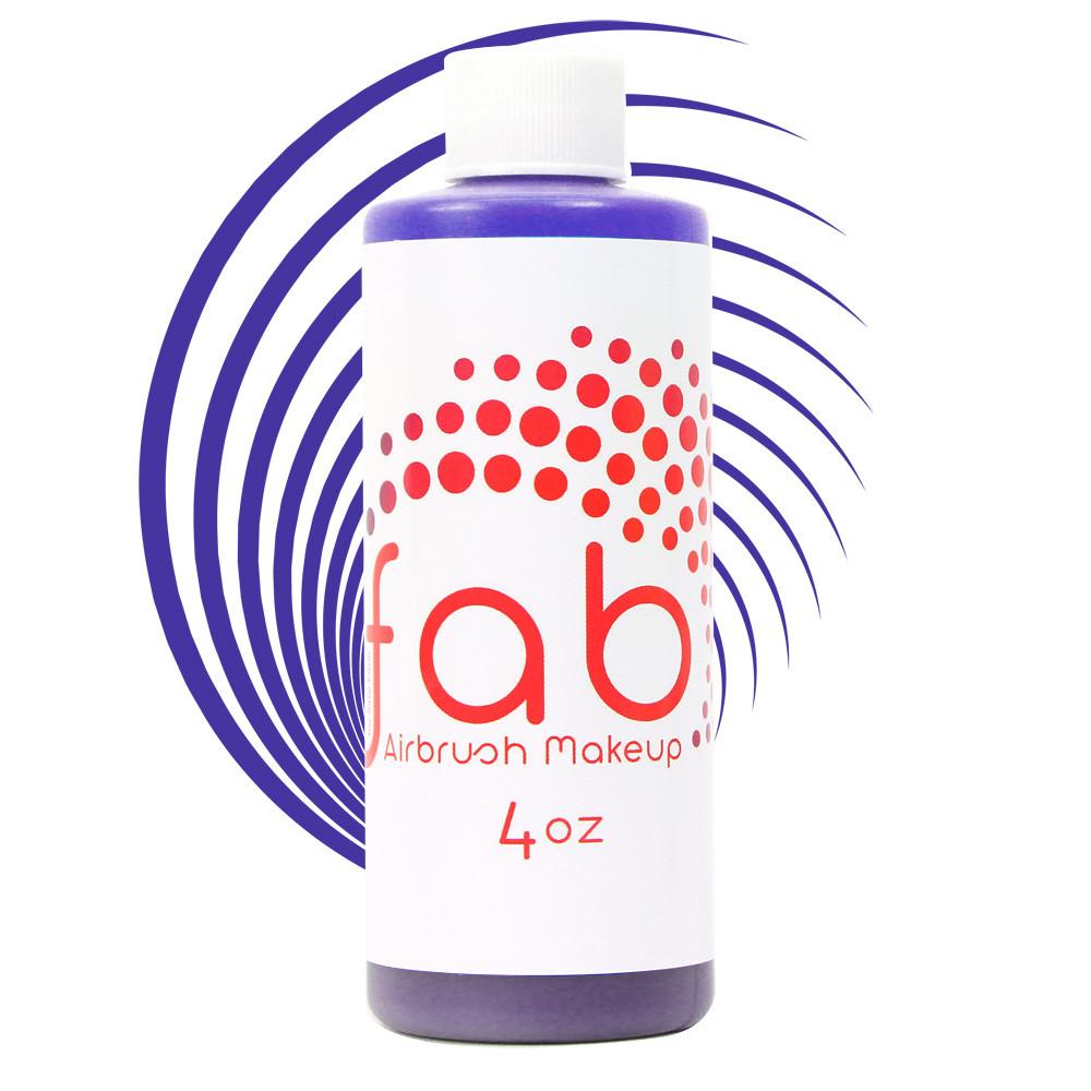 Purple Haze FAB Hybrid Airbrush Makeup shown in 4 oz bottle on a white background. Rich purple airbrush color for face painting, body art, temporary tattoos, and special effects applications.