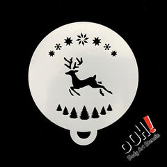 Reindeer Flips Face Paint Stencil by Ooh! Body Art (C20) - Silly Farm Supplies