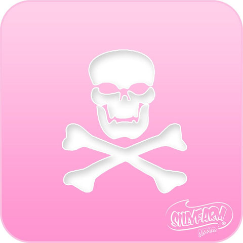 Skull and Cross Bones Pink Power Stencil