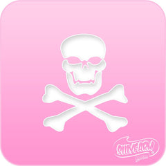 Skull and Cross Bones Pink Power Stencil - Silly Farm Supplies