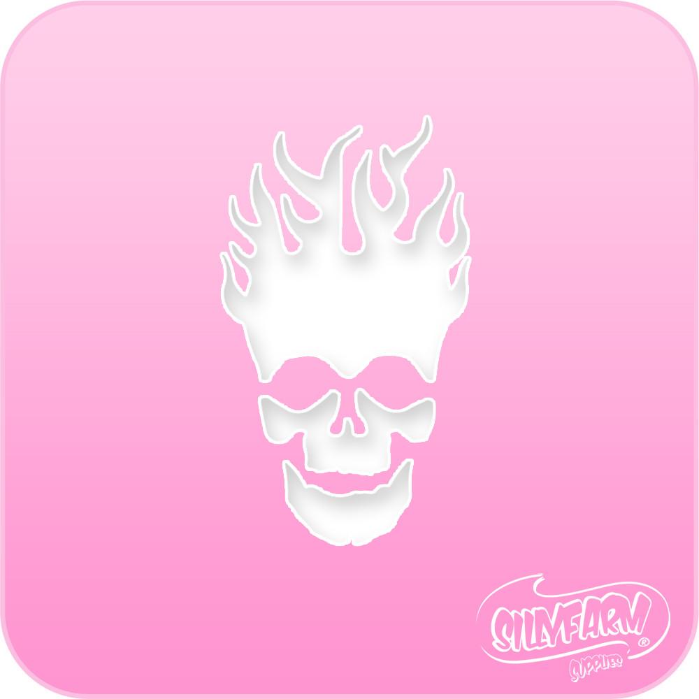 Skull Flame Power Stencil - Silly Farm Supplies