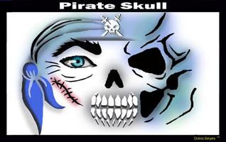 Skull Pirate Stencil Eyes Stencil - Silly Farm Supplies