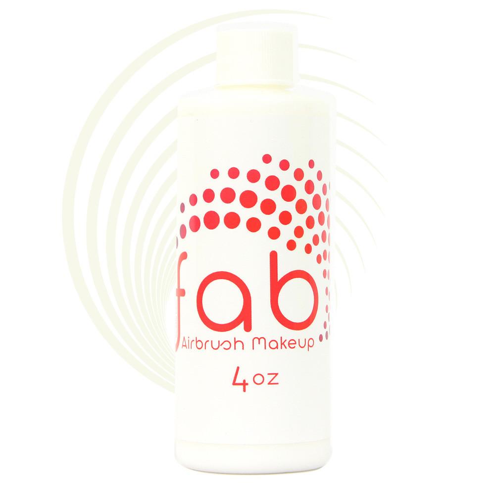 Snow White FAB Hybrid Airbrush Makeup shown in 4 oz bottle on a white background. White airbrush color for face painting, body art, temporary tattoos, highlights, and special effects applications.