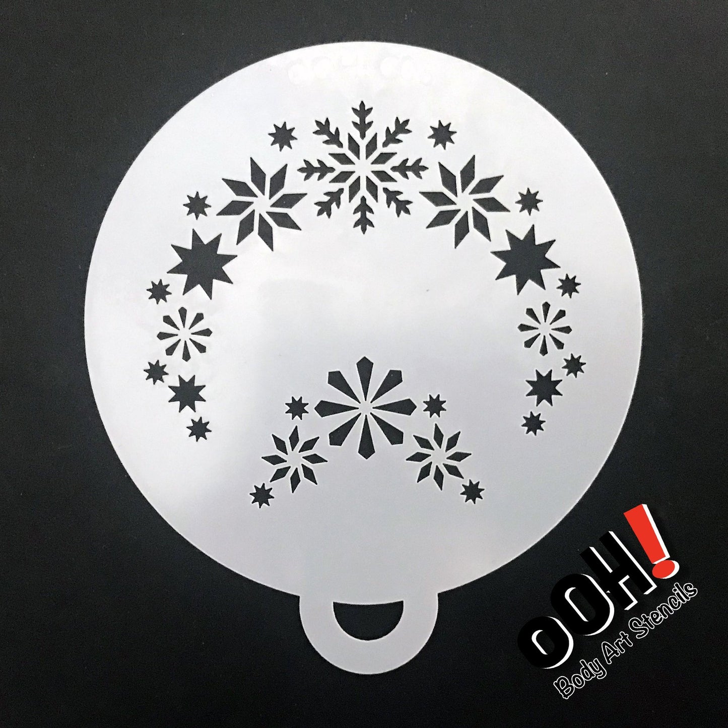 Snowflake 1 Flips Face Paint Stencil by Ooh! Body Art (C05) - Silly Farm Supplies