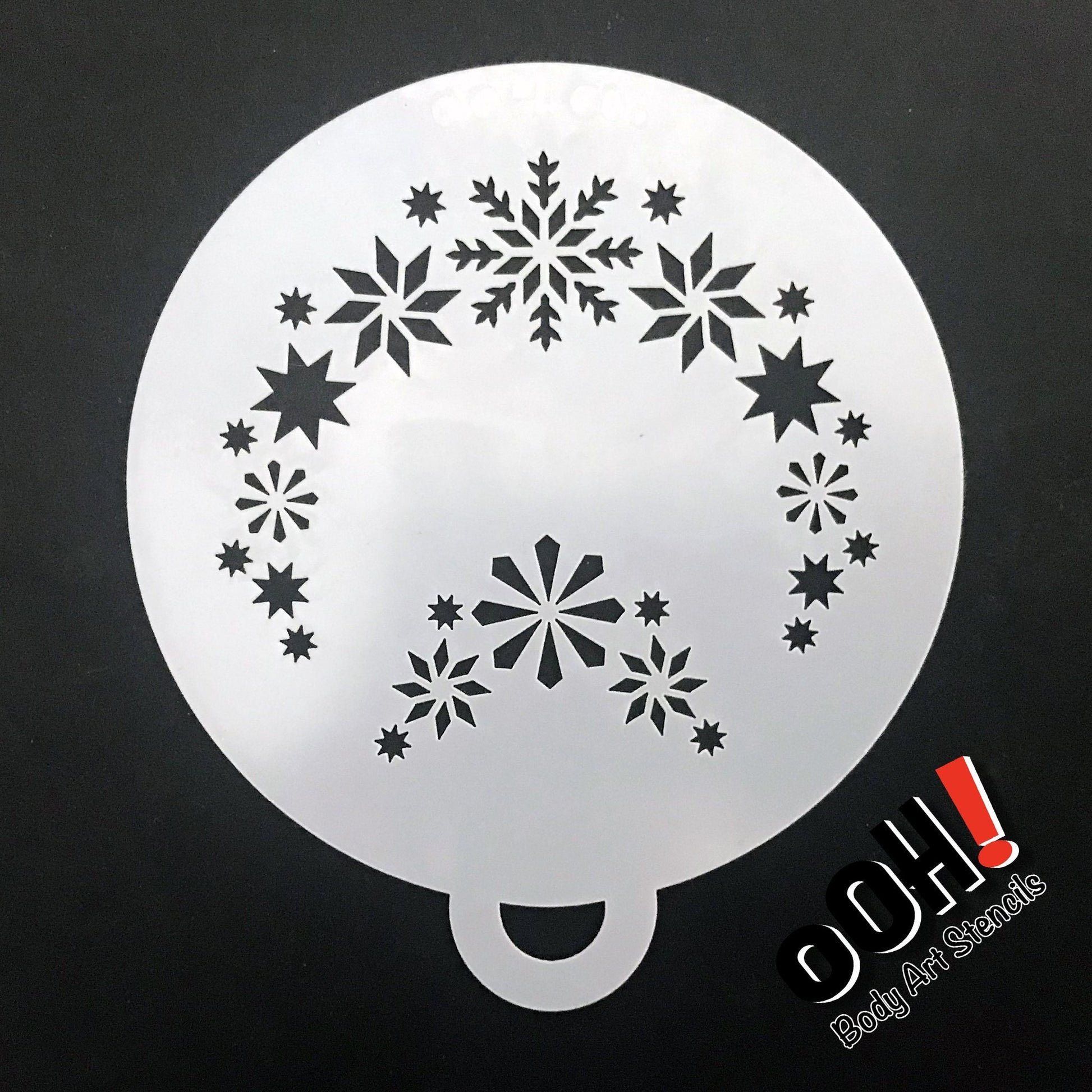 Snowflake 1 Flips Face Paint Stencil by Ooh! Body Art (C05) - Silly Farm Supplies