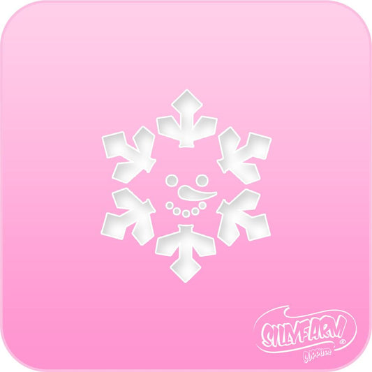 Snowman Flake Pink Power Stencil - Silly Farm Supplies