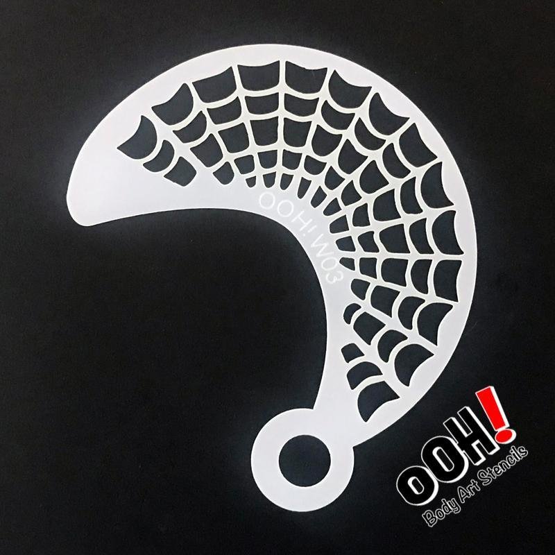 Spiderweb Wrap Face Paint Stencil by Ooh! Body Art (W03) - Silly Farm Supplies