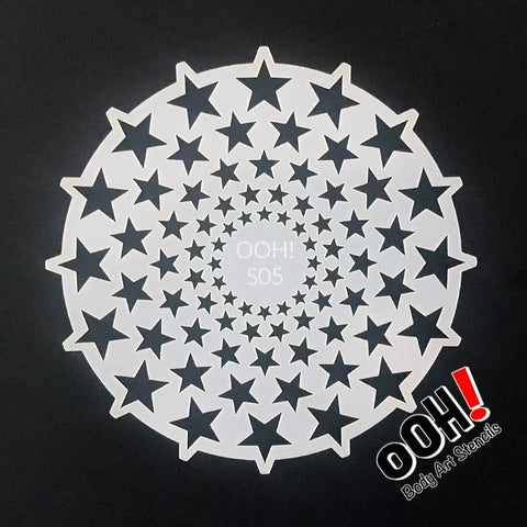 Stars Sphere Airbrush & Face Paint Stencil by Ooh! Body Art (S05)