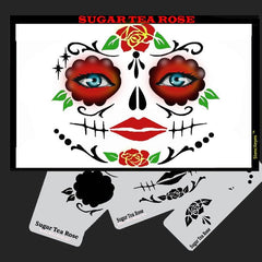 Sugar Tea Rose Stencil Eyes Stencil - Silly Farm Supplies