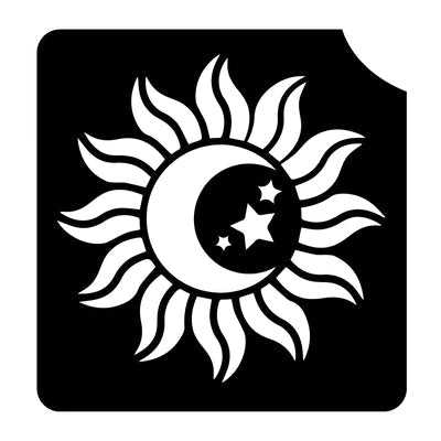 Sun And Moon Glitter Tattoo Stencil Lot of 5 - Silly Farm Supplies