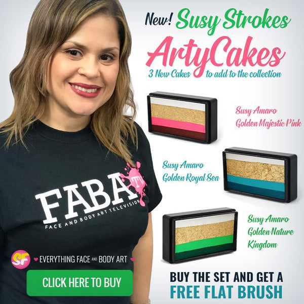 Susy Amaro's Golden Arty Brush Cake Collection